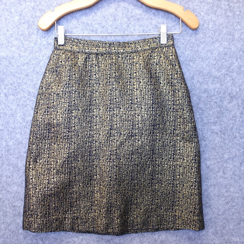 Brocade Pencil Skirt Womens XS 0 Gold Metallic Holiday Party  TUCKER for Target